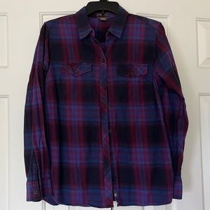 Deep blue & purple plaid flannel